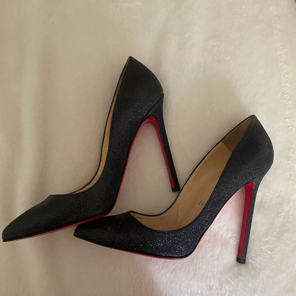 Christian Louboutin So Kate 120mm Black Glitter Heels EU36.5/US6.5
